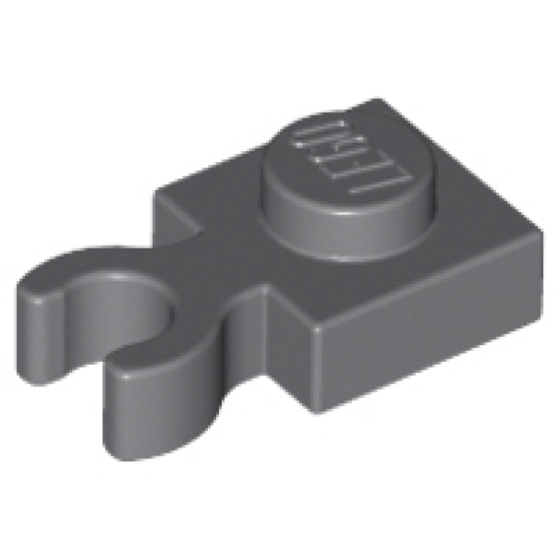 Plaat, Aangepast 1x1 met verticale clip Dark Bluish Gray